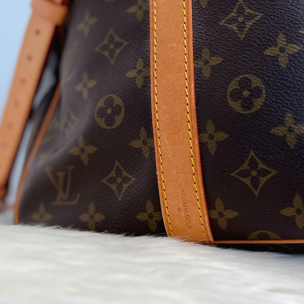 Louis Vuitton Signature Monogram Bandouliere Keepall 55 Travel Bag