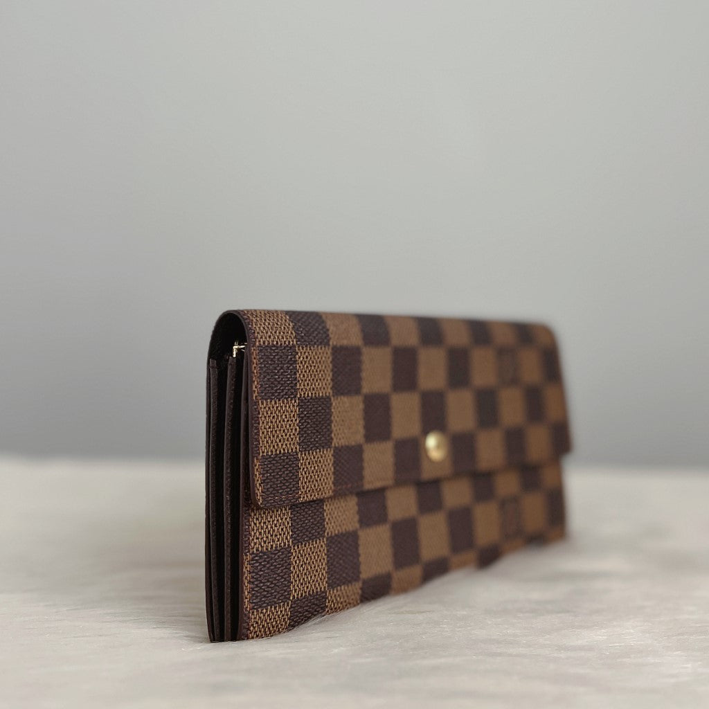 Louis Vuitton Signature Damier Zip Compartment Long Fold Wallet