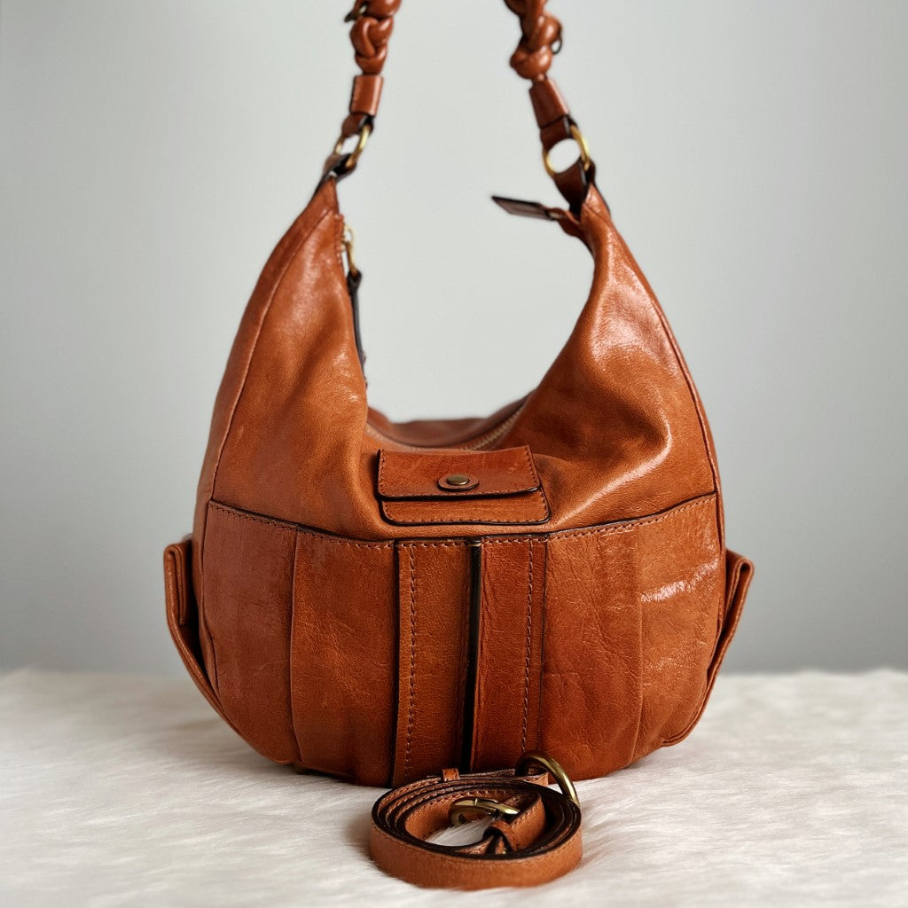 Chloe Caramel Leather Heloise 2 Way Shoulder Bag