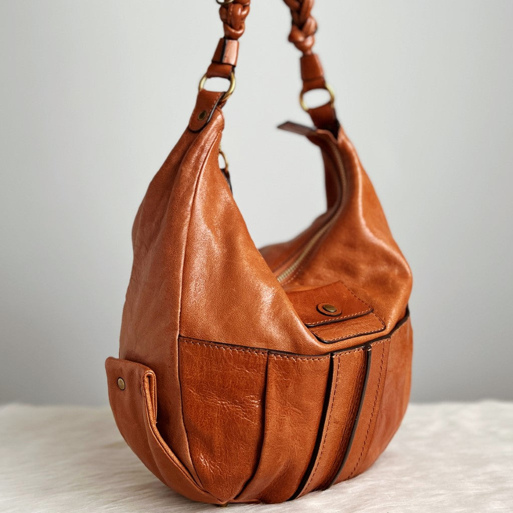 Chloe Caramel Leather Heloise 2 Way Shoulder Bag