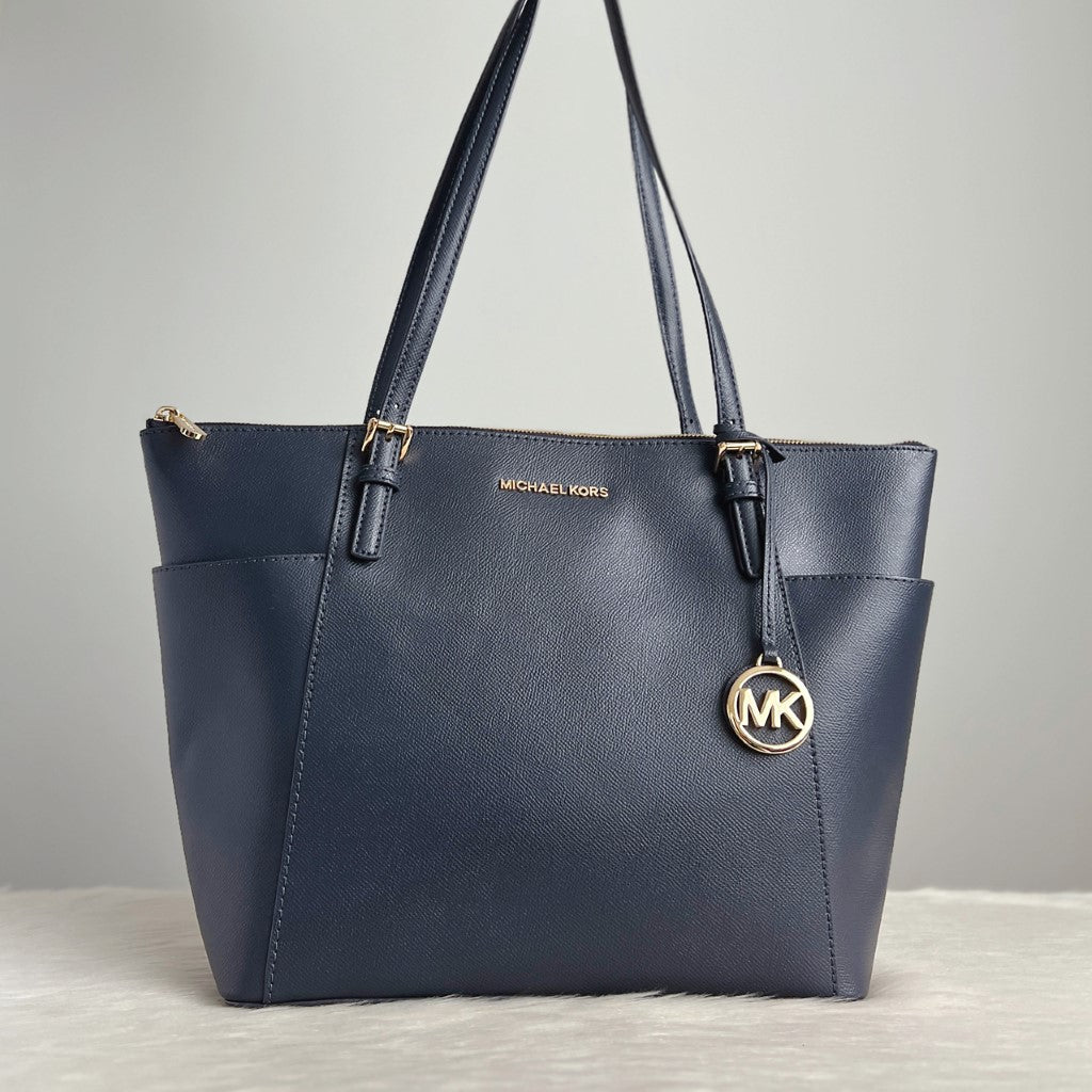 Michael Kors Navy Leather Shopper Shoulder Bag Excellent