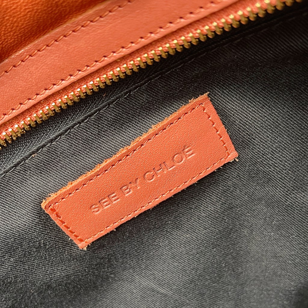 See by Chloe Carrot Leather Front Detail Shoulder Bag