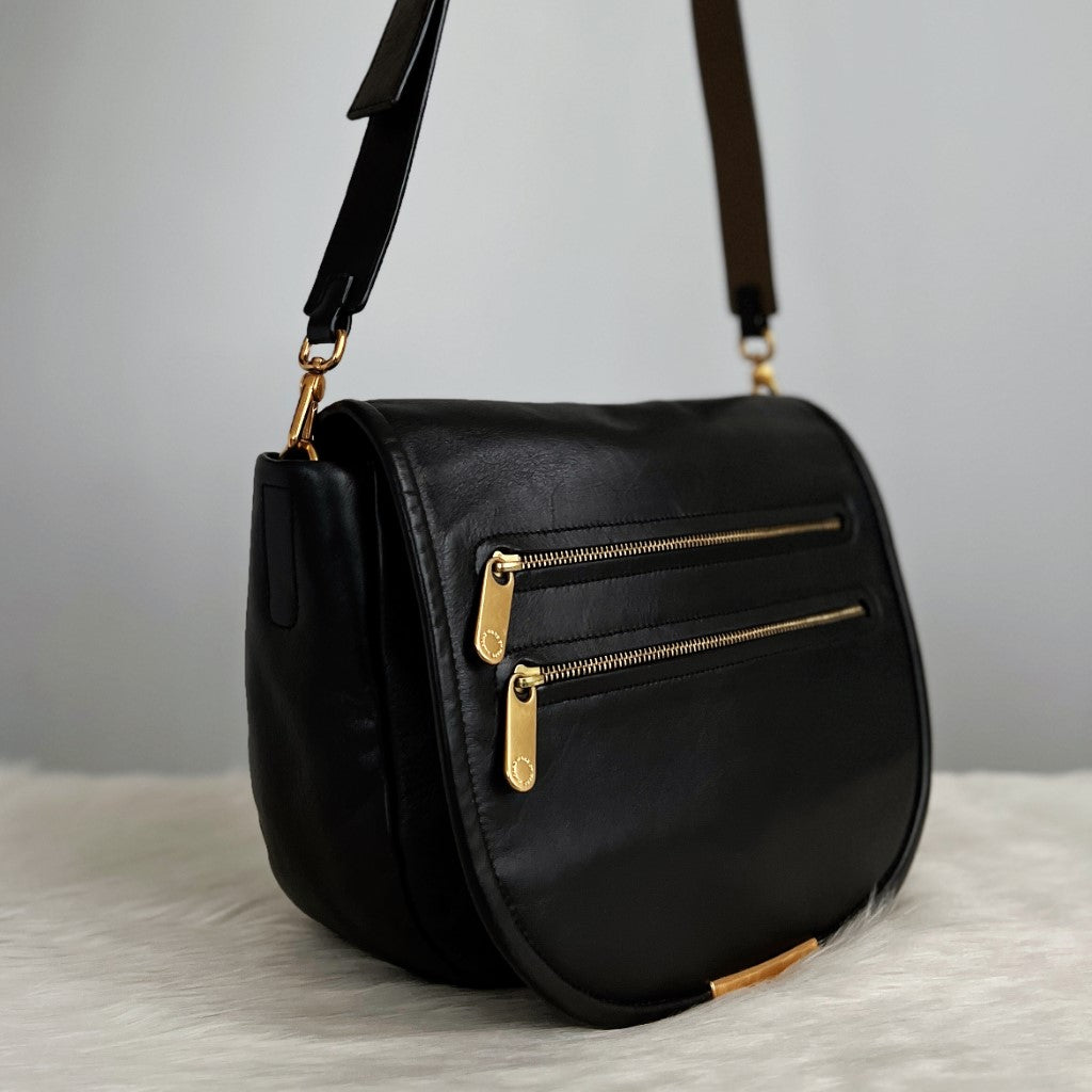 Marc Jacobs Black Leather Multi-Zip Crossbody Shoulder Bag