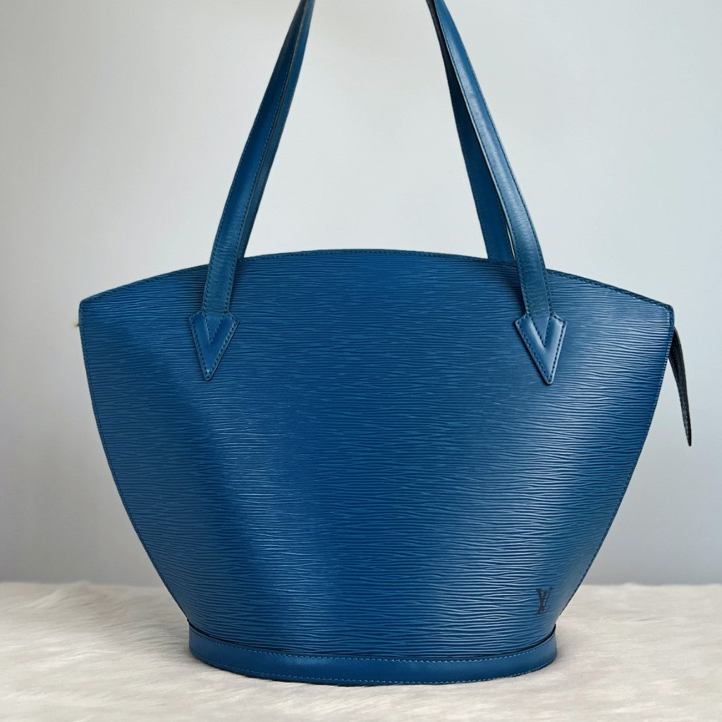 Louis Vuitton Blue Epi Leather Saint Jacques GM Shoulder Bag