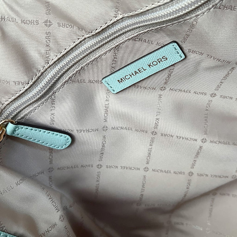 Michael Kors Mint Leather Charm Detail Large 2 Way Shoulder Bag Excellent
