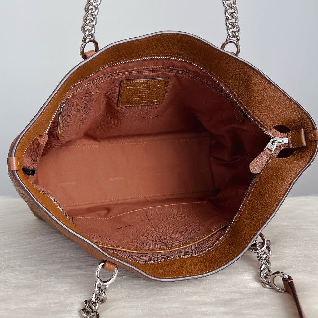 Coach Caramel Leather Shopper Shoulder Bag Excellent