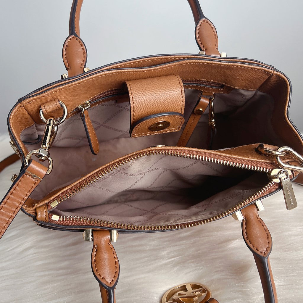 Michael Kors Caramel Leather 2 Way Shoulder Bag