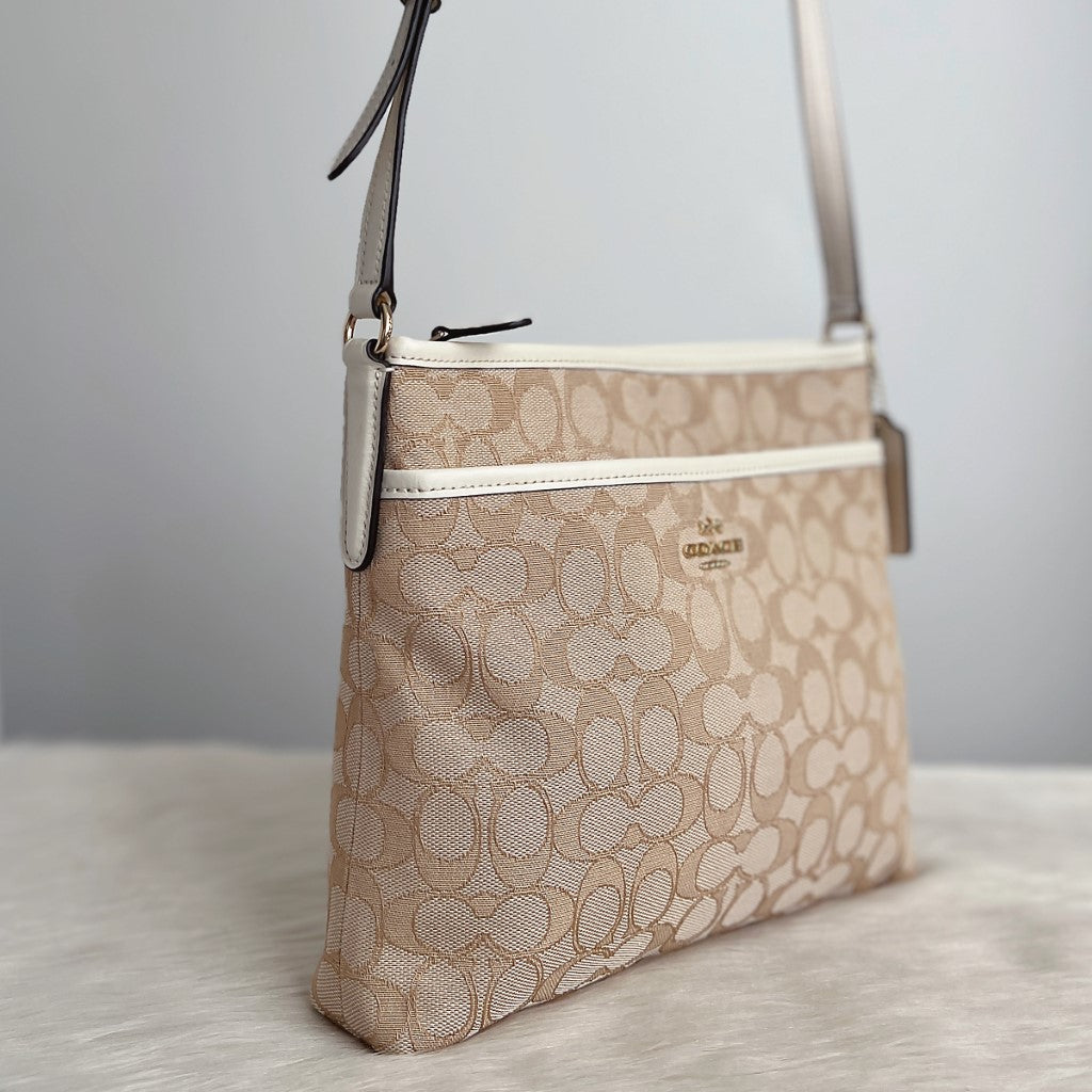 Coach Signature Monogram Crossbody Shoulder Bag