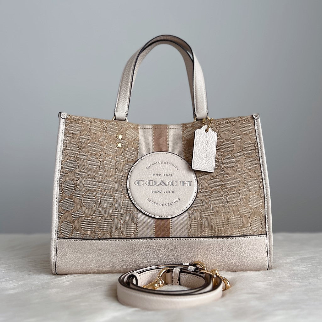 Coach Signature Monogram Front Detail 2 Way Shoulder Bag