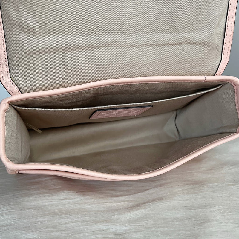 Coach Blush Pink Leather Turn Lock Crossbody Shoulder Bag