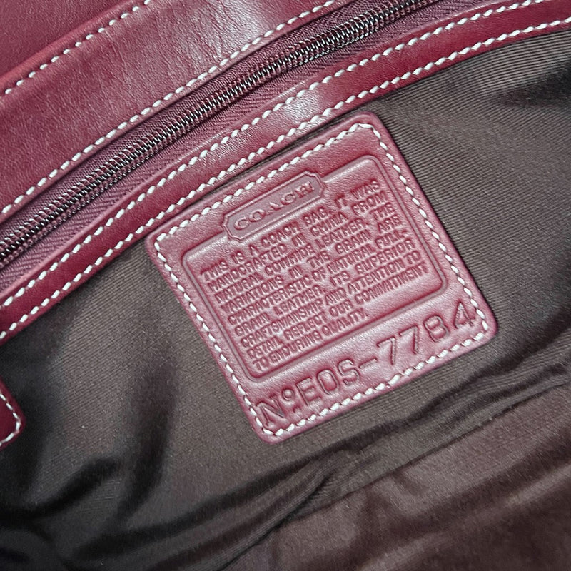 Coach Bordeaux Leather Front Buckle Shoulder Bag Excellent