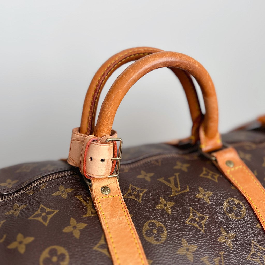 Louis Vuitton Signature Monogram Bandouliere Keepall 55 Travel Bag