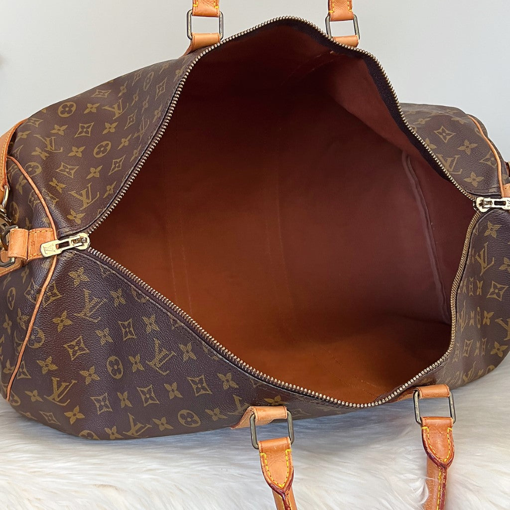 Louis Vuitton Signature Monogram Bandouliere Keepall 55 Travel Bag