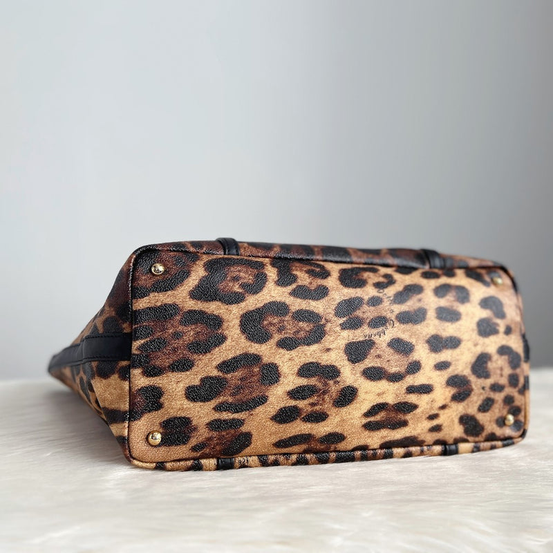 Dolce & Gabbana D&G Leopard Print Shopper Shoulder Bag