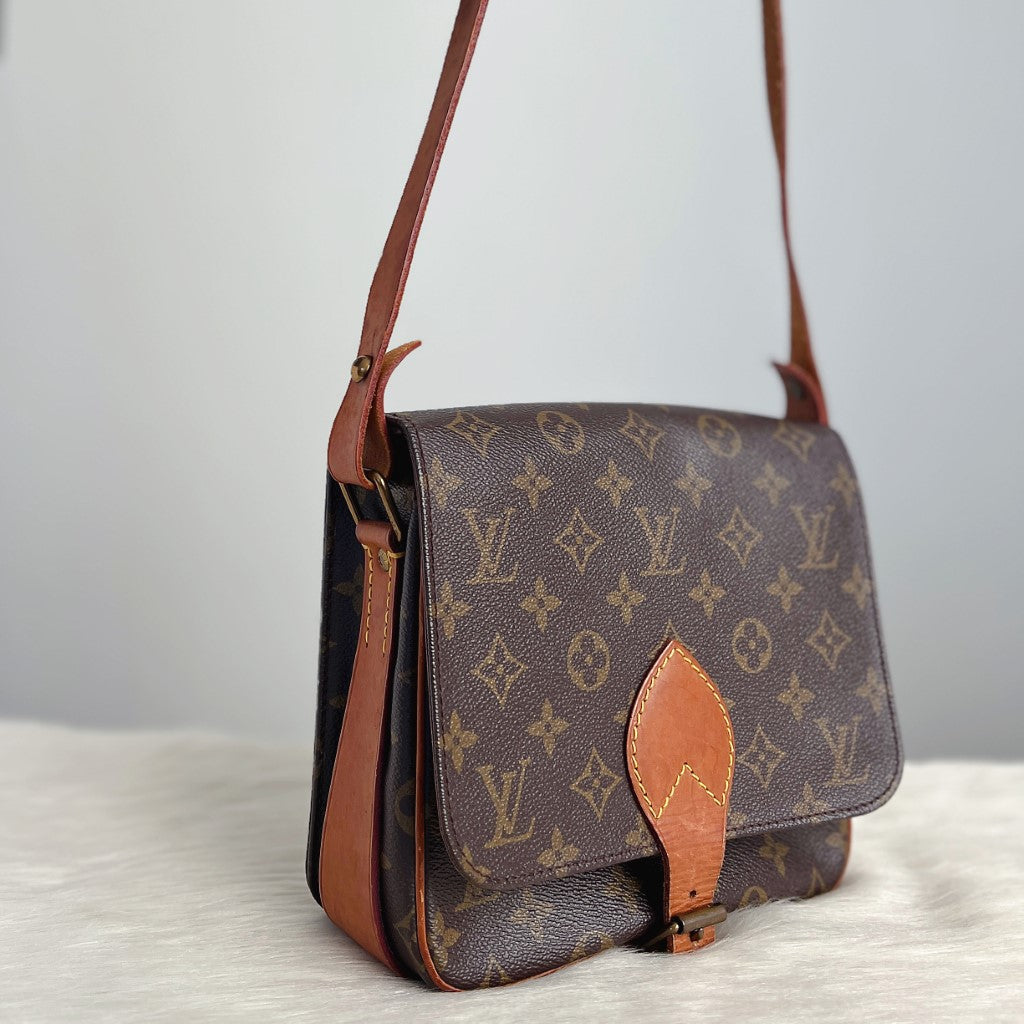 Louis Vuitton Signature Monogram Cartouchiere PM Crossbody Shoulder Bag