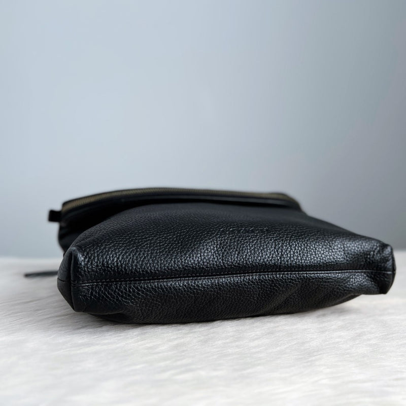 Coach Black Leather Unisex Messenger Crossbody Shoulder Bag