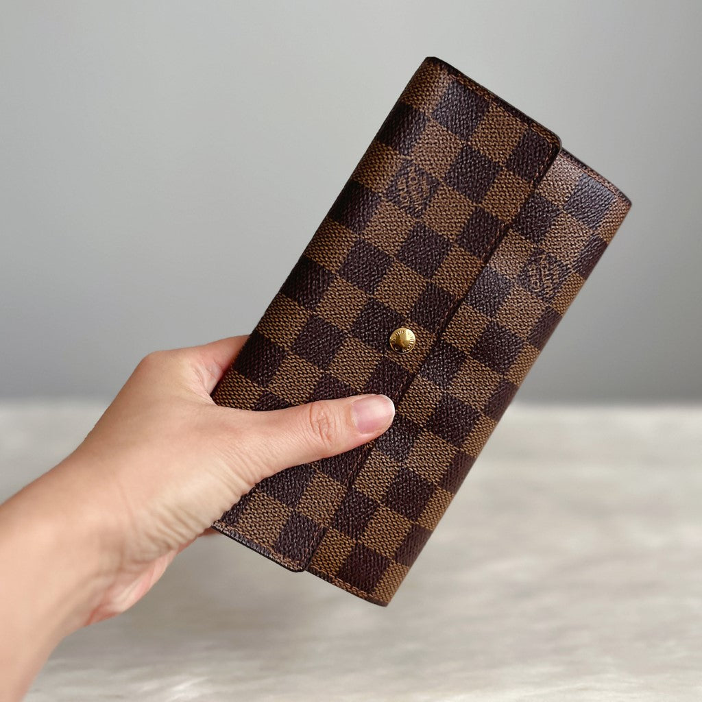 Louis Vuitton Signature Damier Zip Compartment Long Wallet Excellent