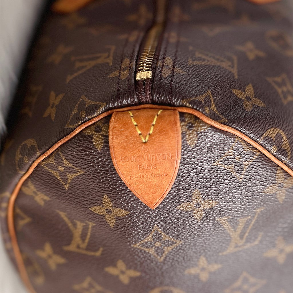 Louis Vuitton Signature Monogram Speedy 40 Bag + Lock & Keys