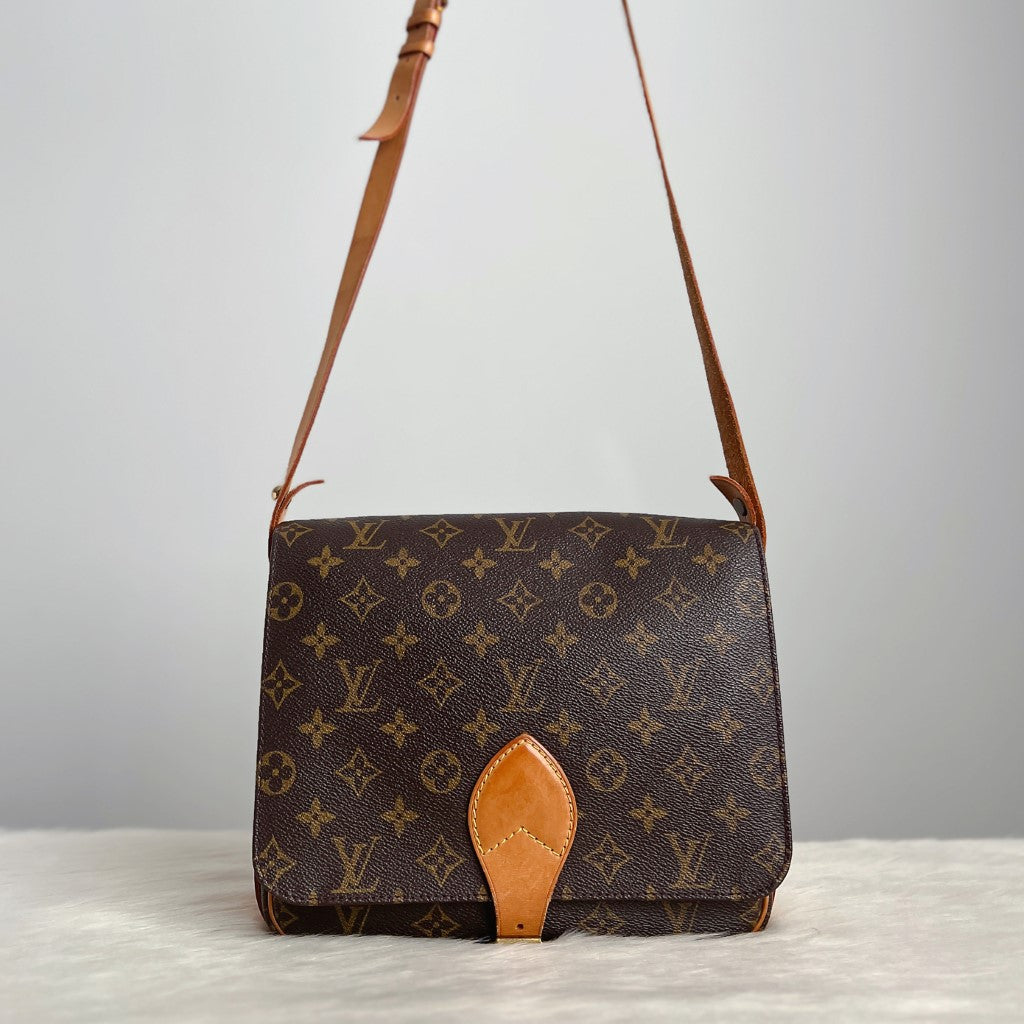 Louis Vuitton Signature Monogram Cartouchiere GM Crossbody Shoulder Bag