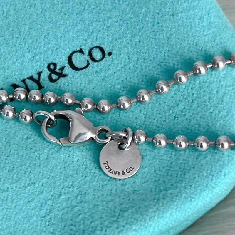 Tiffany & Co. Double Chain Solid Heart Necklace Excellent