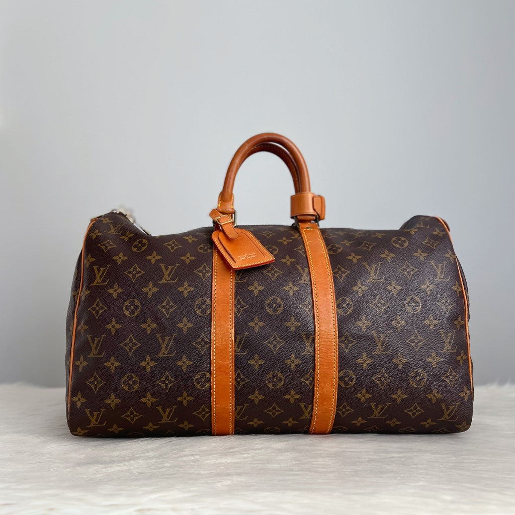 Louis Vuitton Signature Monogram Keepall 45 Travel Bag