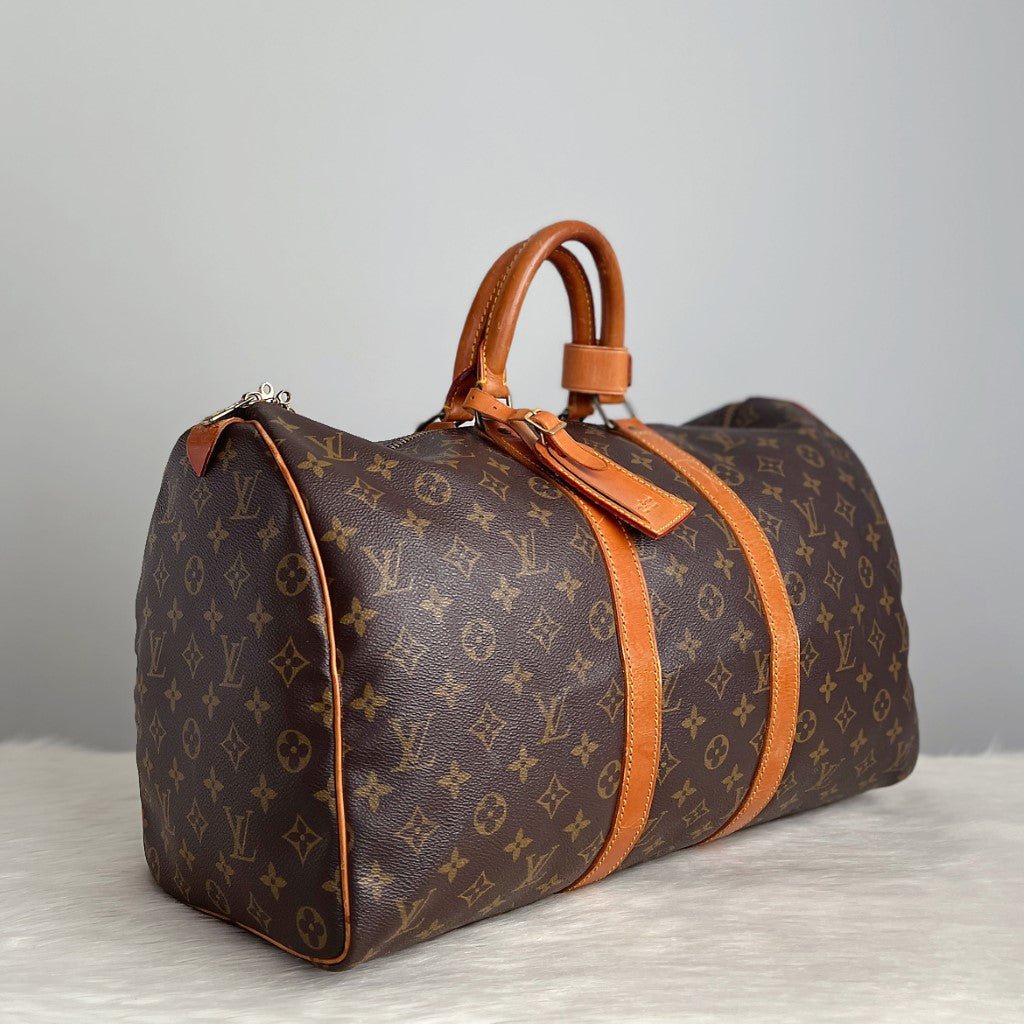 Louis Vuitton Signature Monogram Keepall 45 Travel Bag