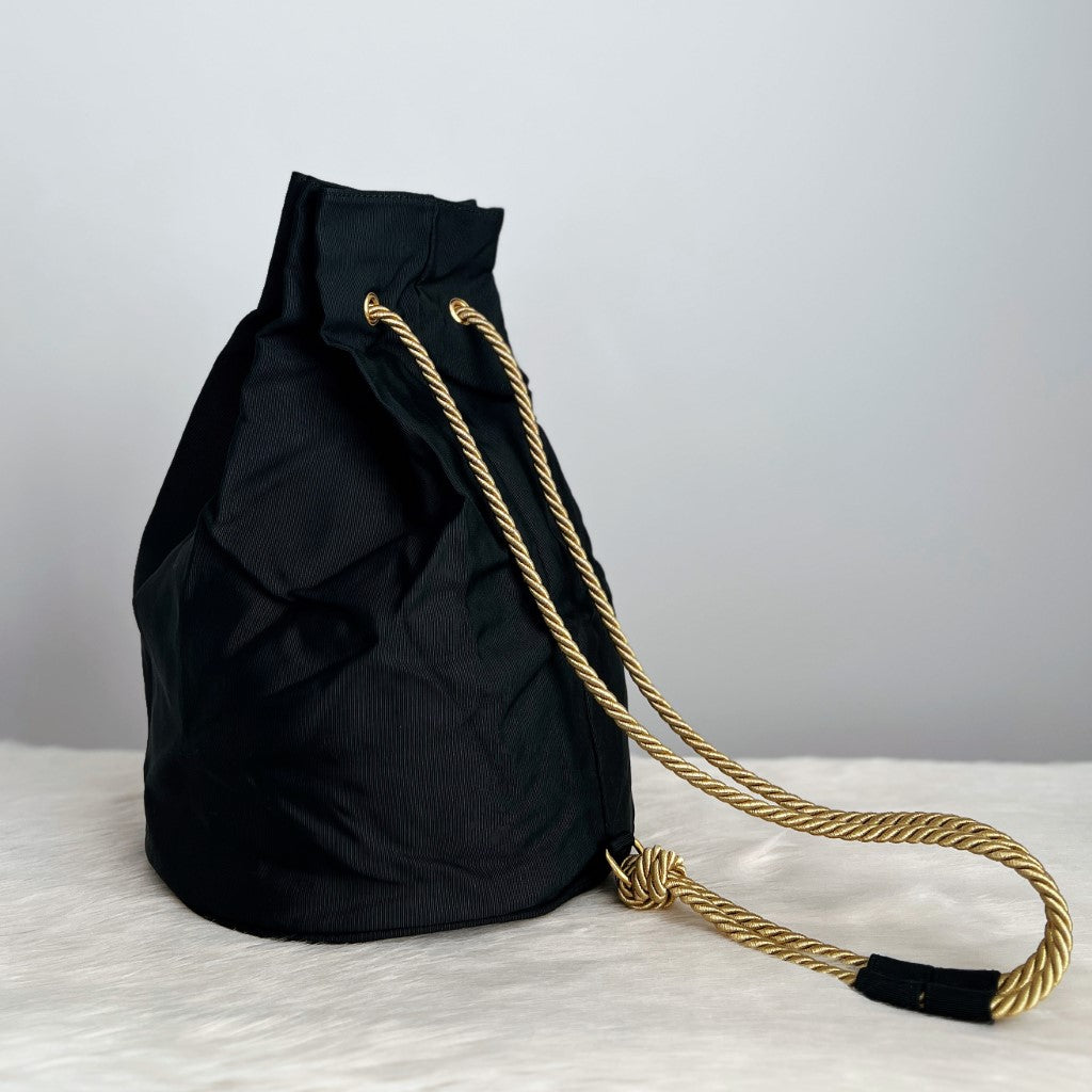 Valentino Black Canvas V Logo Holiday Backpack