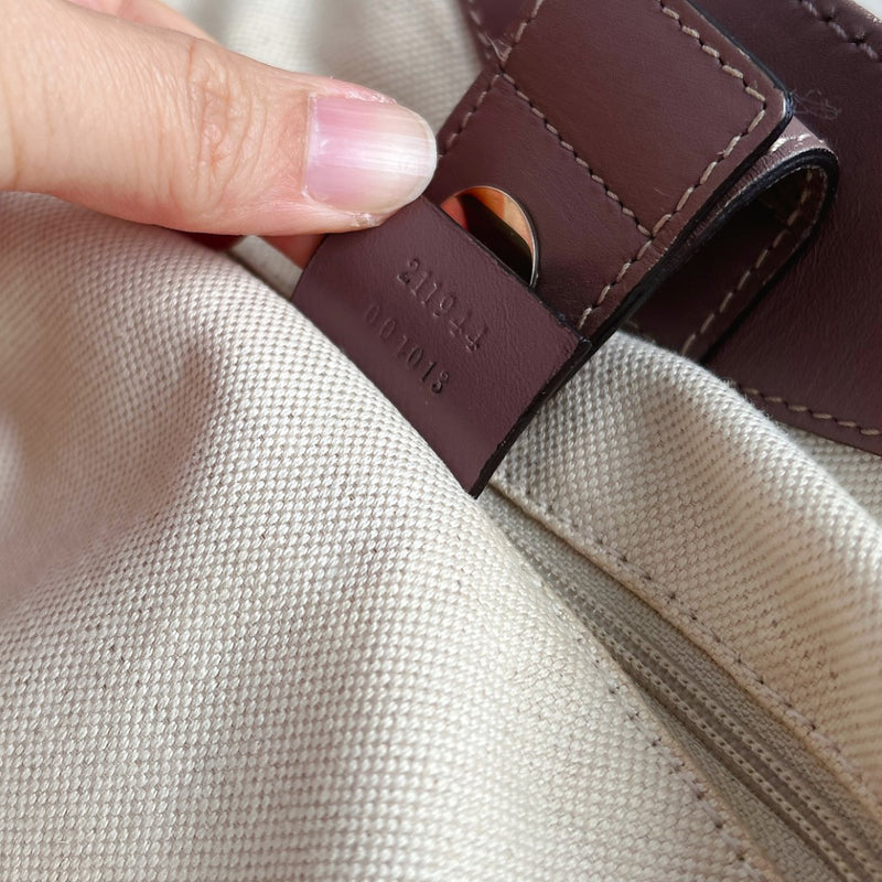 Gucci Signature Double G Lavender Leather Trim Shoulder Bag