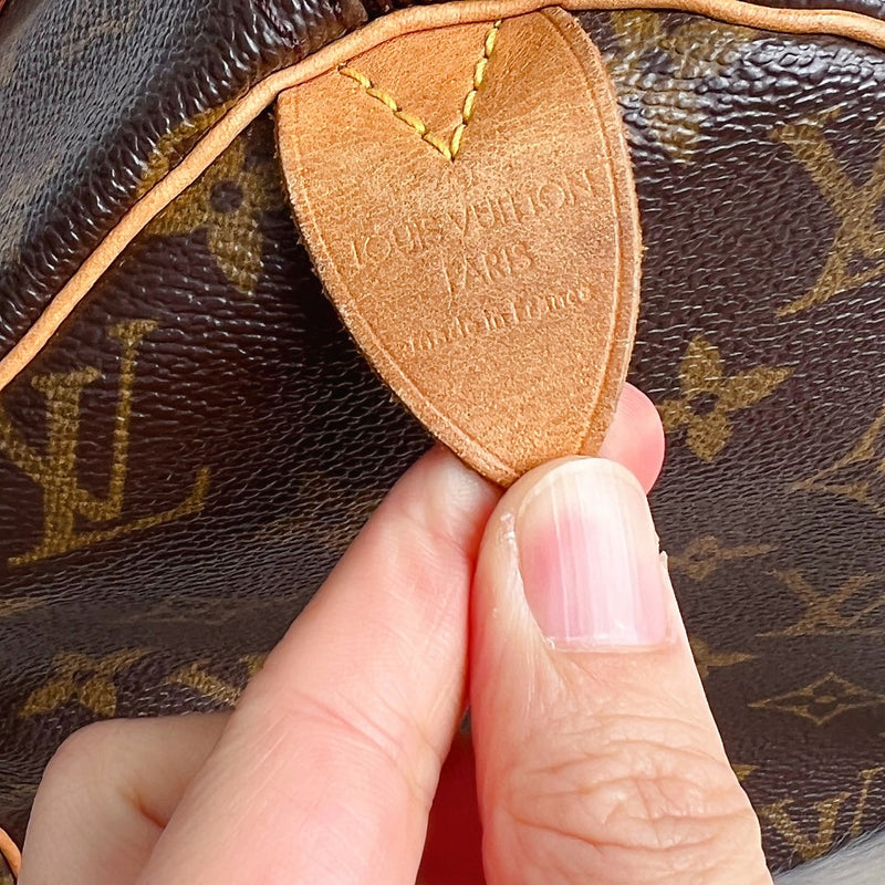 Louis Vuitton Signature Monogram Speedy 30 Bag + Lock & Keys