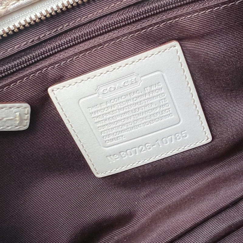 Coach Monogram Pleated Buckle Detail Shoulder Bag