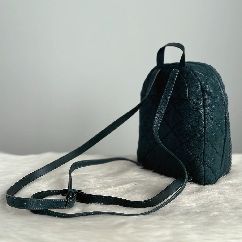 Stella McCartney Dark Green Signature Falabella Backpack Excellent