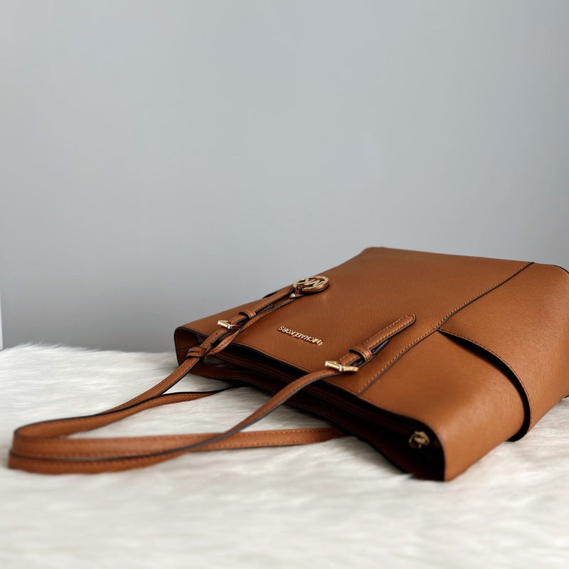 Michael Kors Caramel Leather Triple Compartment Shoulder Bag Like New