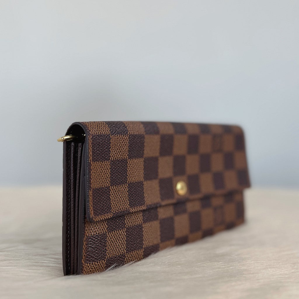 Louis Vuitton Signature Damier Zip Compartment Long Fold Wallet Excellent