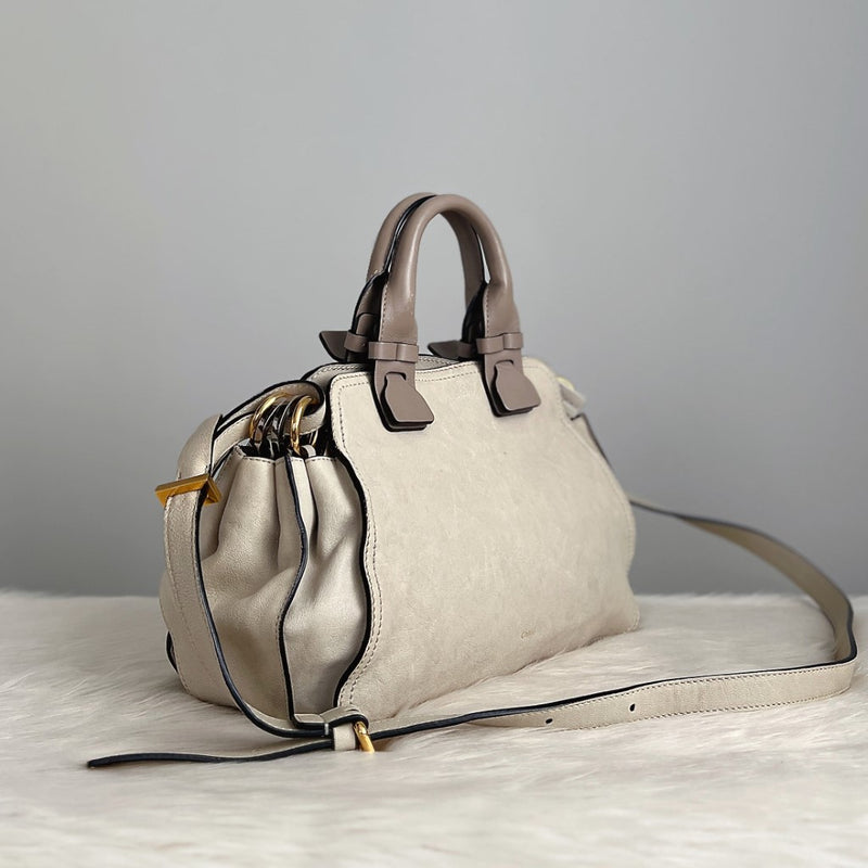 Chloe Two Tone Leather Ring Detail 2 Way Shoulder Bag