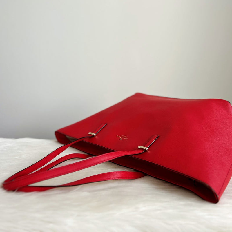 Kate Spade Red Leather Large Shopper Shoulder Bag Luxury Trade