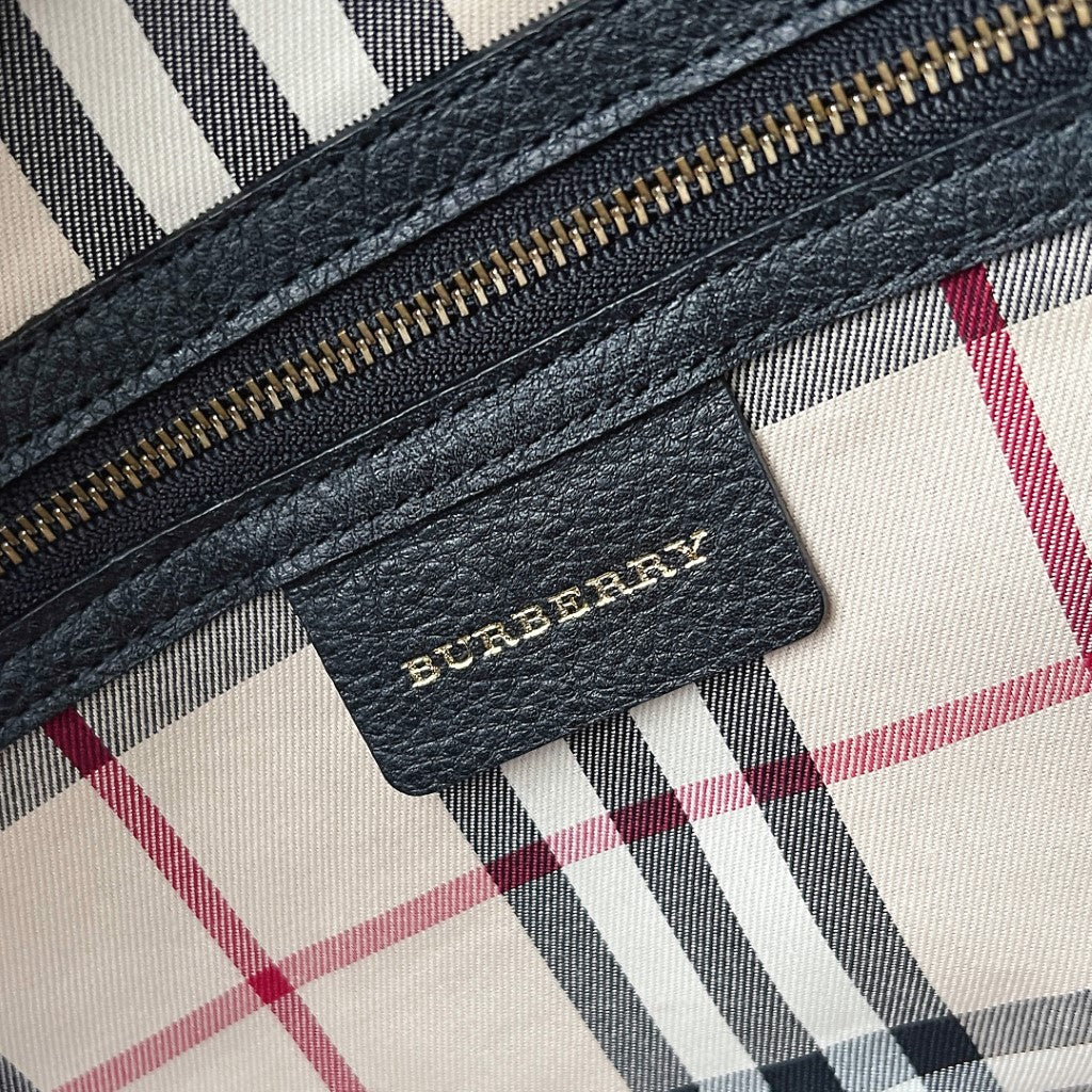 Burberry Black Leather Classic Career Shoulder Bag