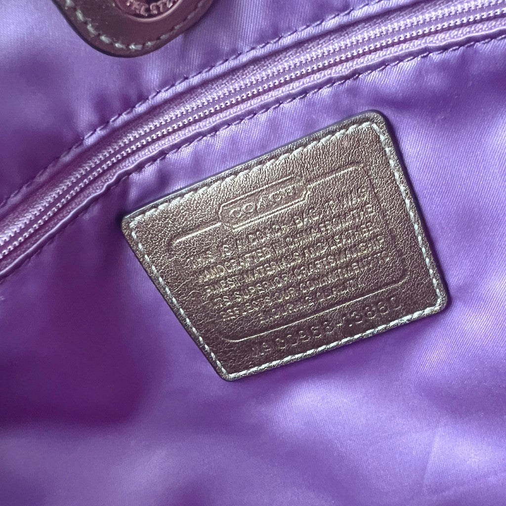 Coach Signature Monogram Buckle Detail Shoulder Bag