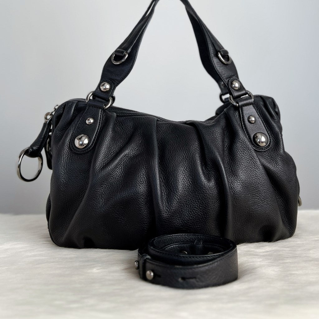 Gucci Black Leather Boston 2 Way Shoulder Bag