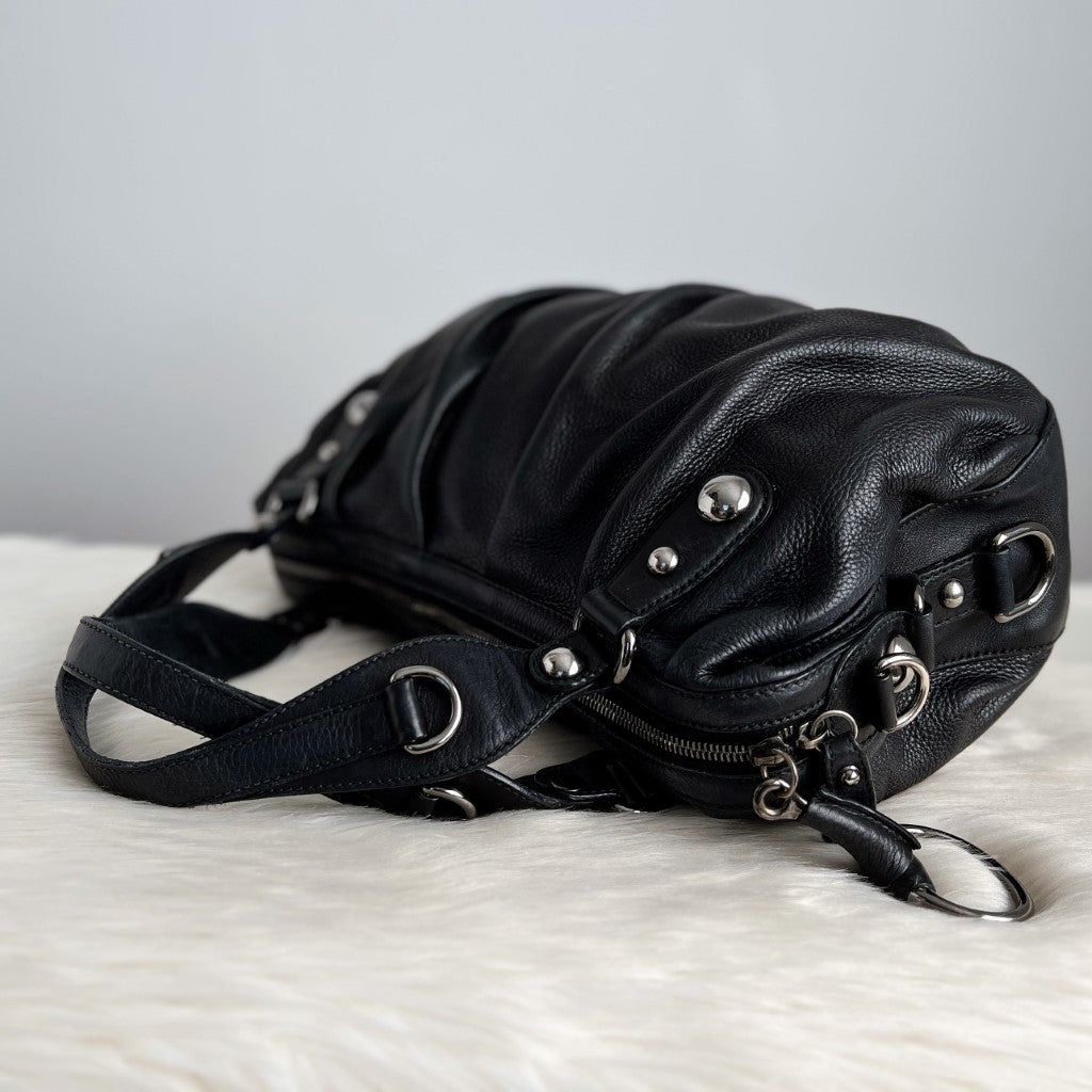 Gucci Black Leather Boston 2 Way Shoulder Bag