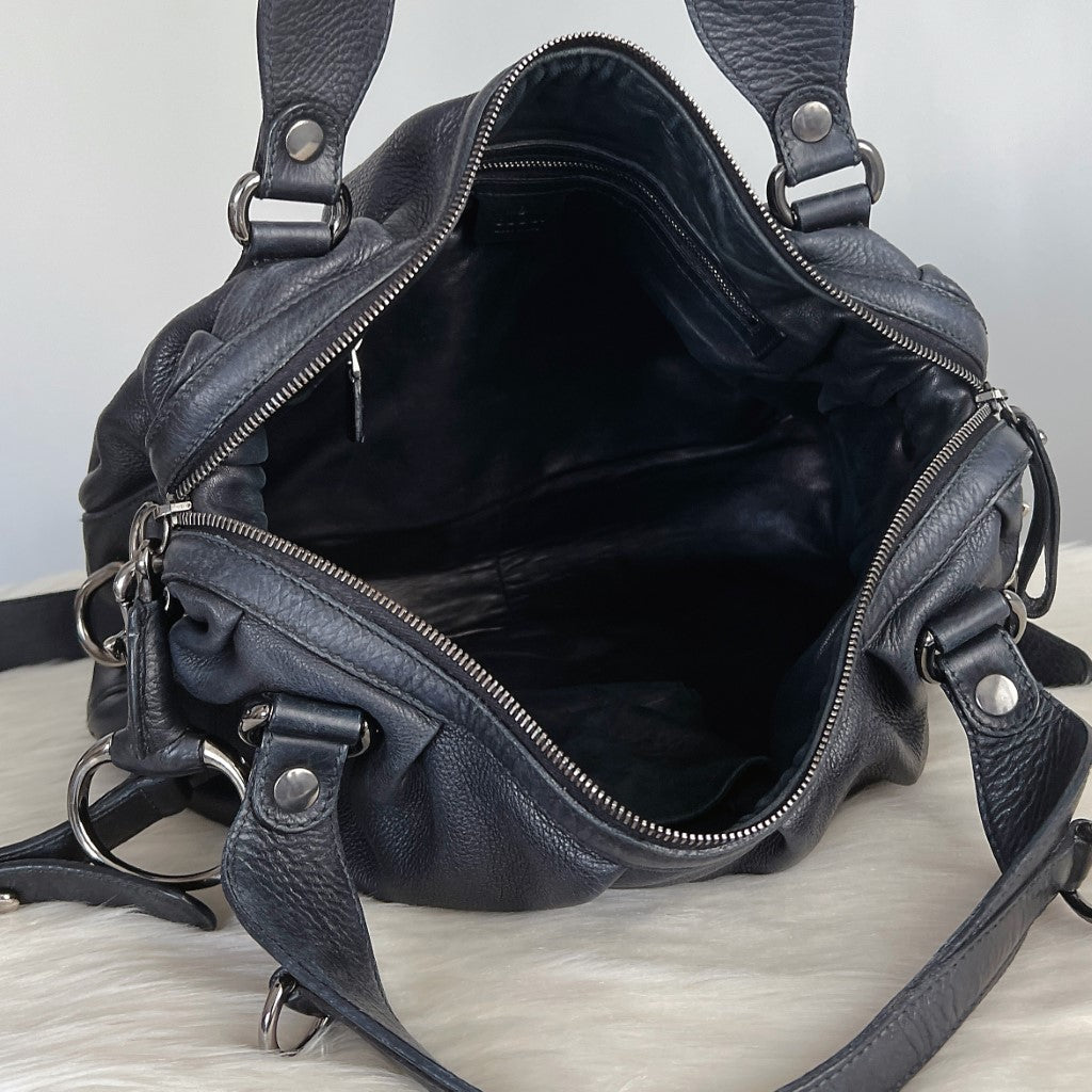 Gucci Black Leather Boston 2 Way Shoulder Bag