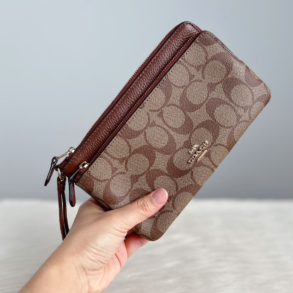 Coach Signature Monogram Clutch Wallet