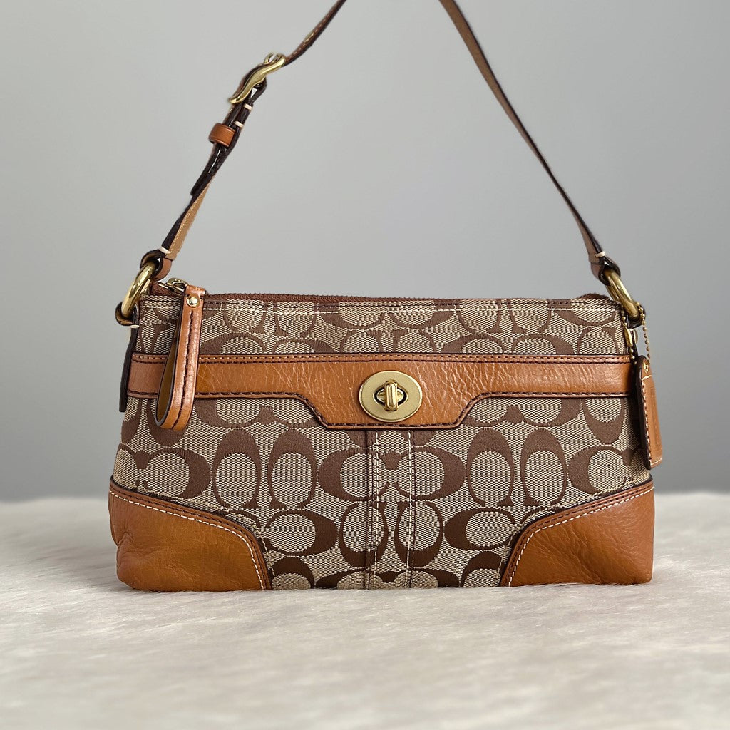 Coach Monogram Turn Lock Small Shoulder Bag