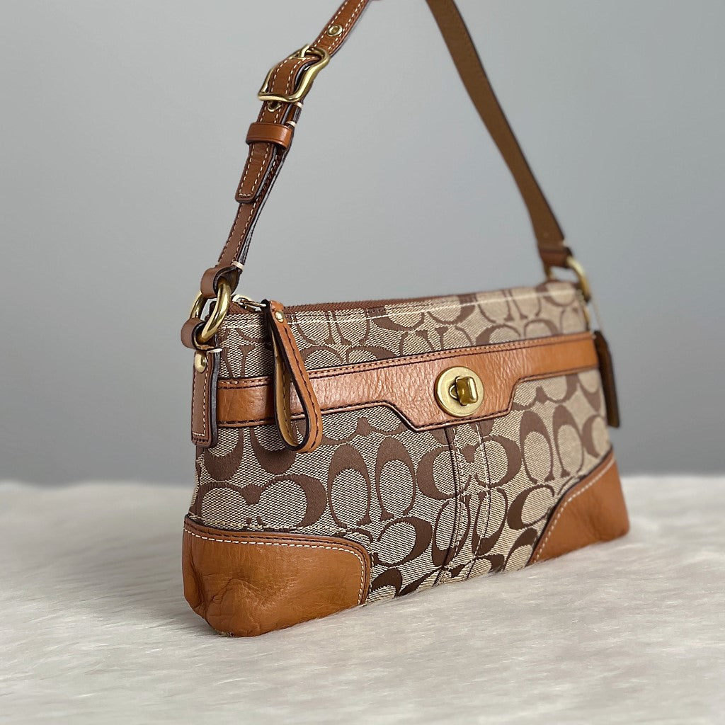 Coach Monogram Turn Lock Small Shoulder Bag