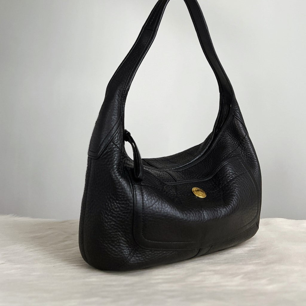 Coach Black Leather Half Moon Shoulder Bag