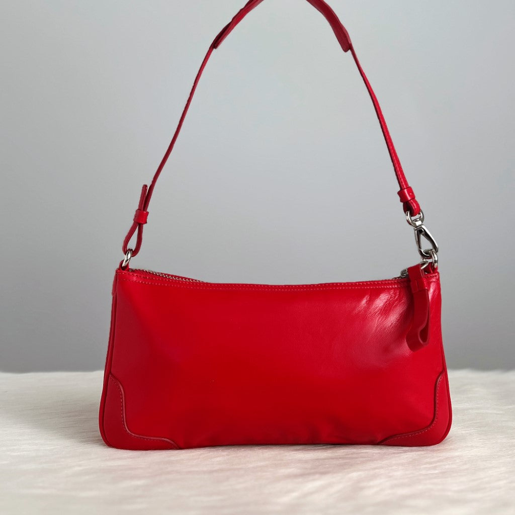 Coach Red Leather Small Shoulder Bag