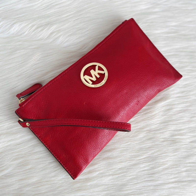 Michael kors red store clutch