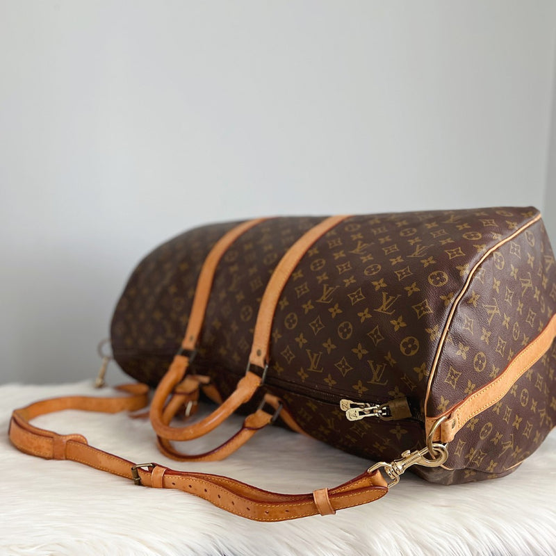 Louis Vuitton Signature Monogram Bandouliere Keepall 60 Travel Bag