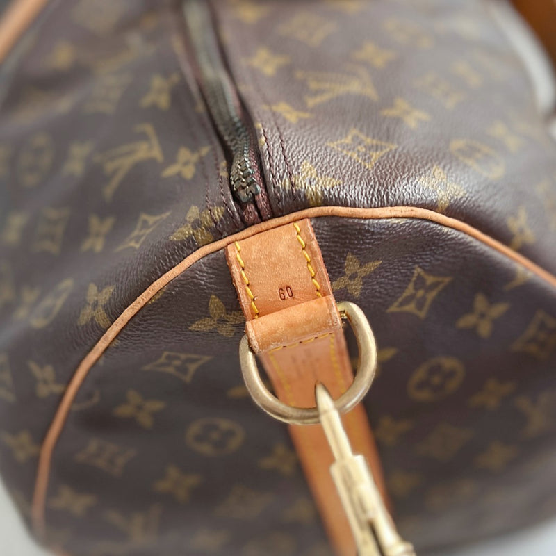 Louis Vuitton Signature Monogram Bandouliere Keepall 60 Travel Bag