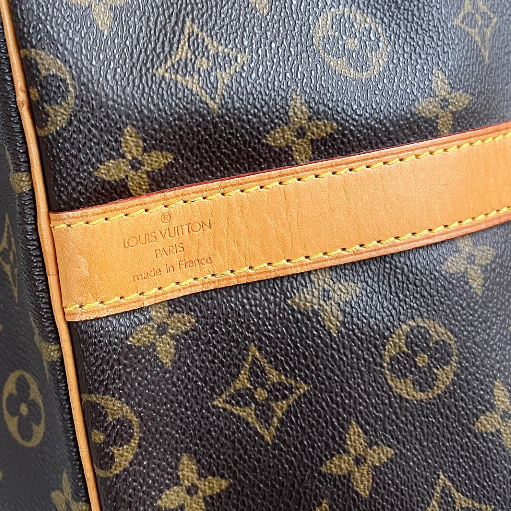 Louis Vuitton Signature Monogram Bandouliere Keepall 60 Travel Bag Full Set