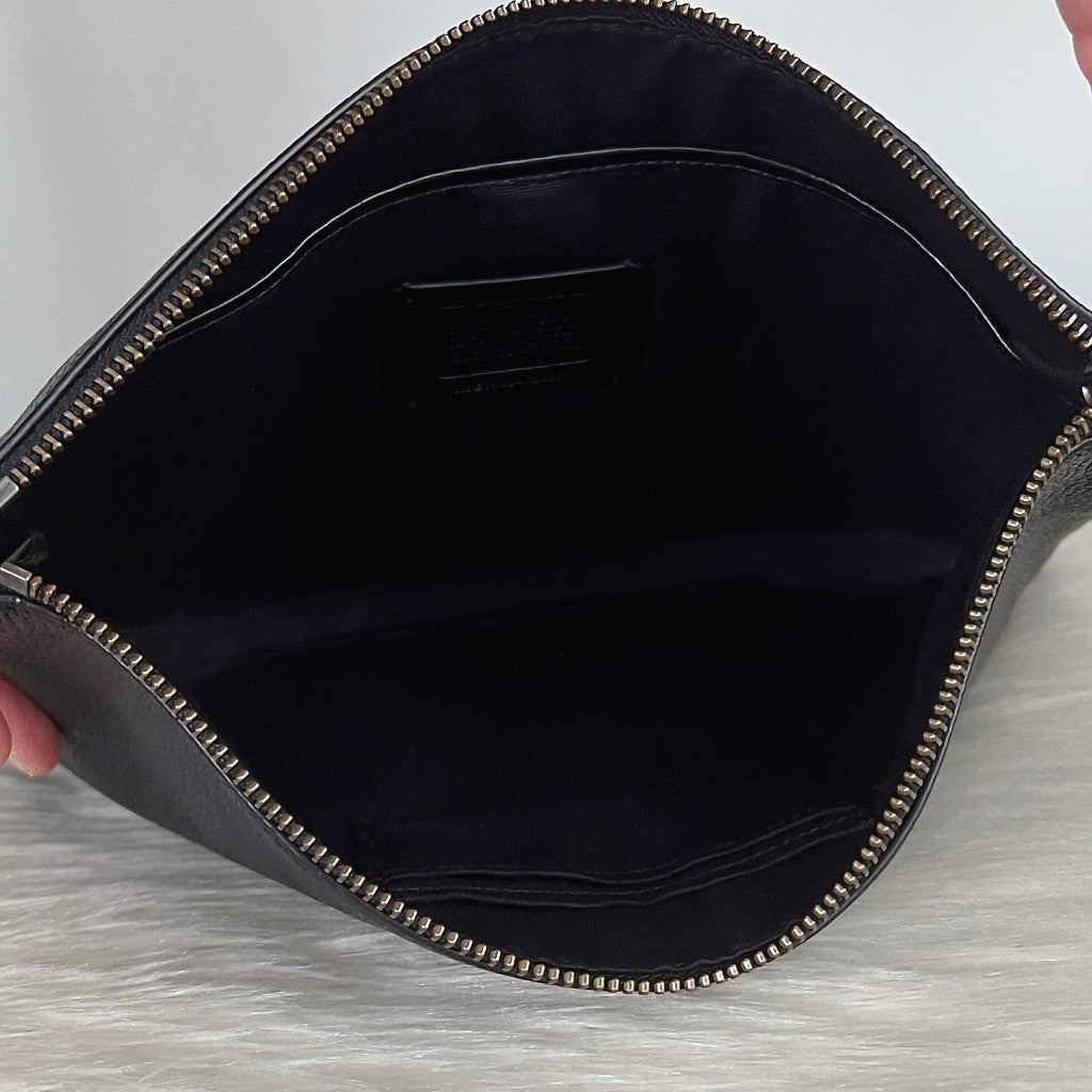 Coach Black Leather Clutch Bag Excellent